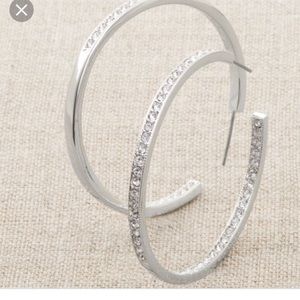 Touchstone crystal hoop earrings